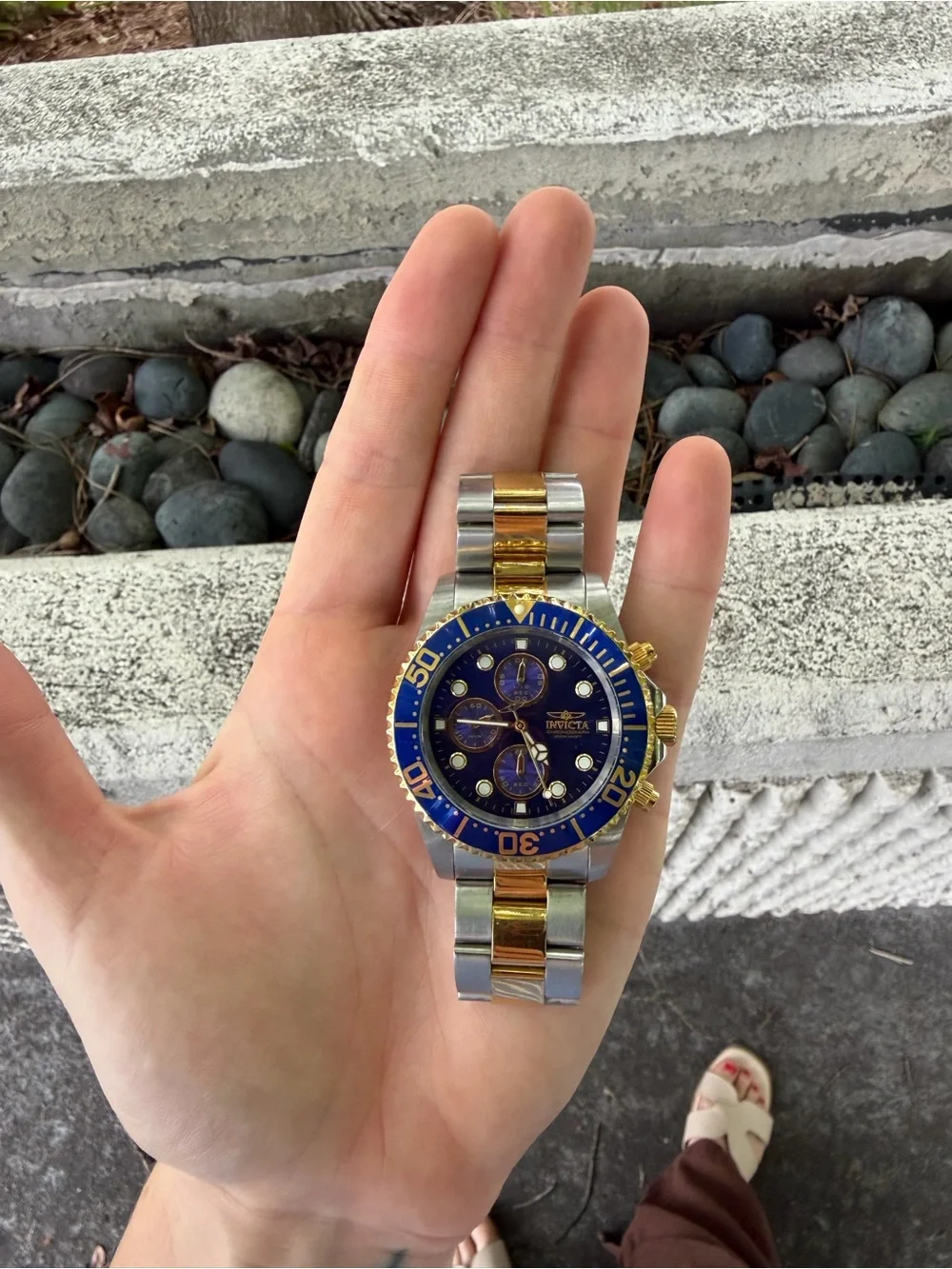 Invicta Two-Tone Gold and Blue Men’s Chronograph Watch